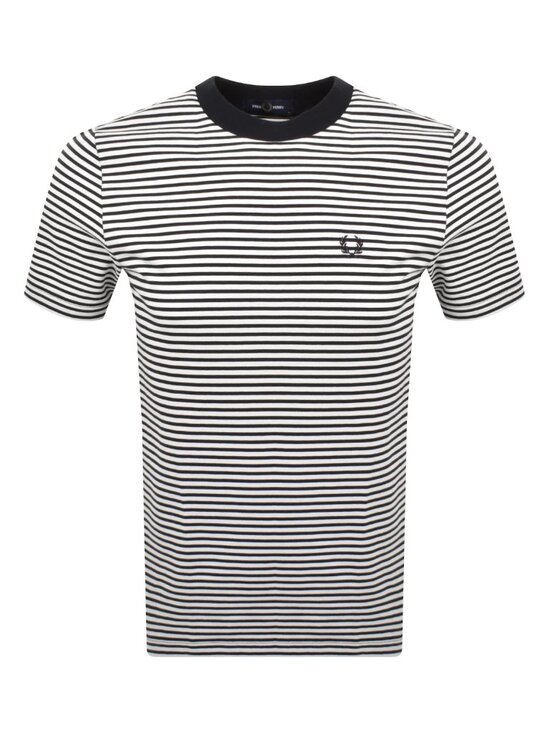 Fred Perry Fine Stripe T-Shirt in Navy and White - Size S - Picture 1 of 2